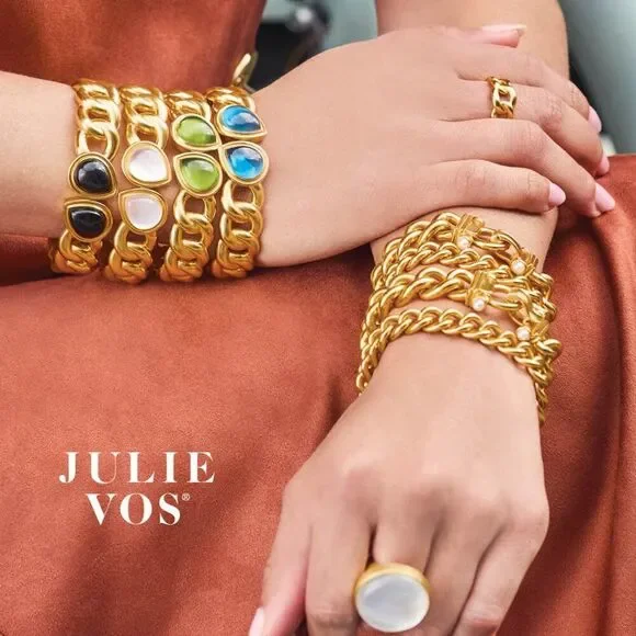 Brand New. $235 Julie Vos Dolce Demi Link Bracelet Sz Large (long) Color: gold